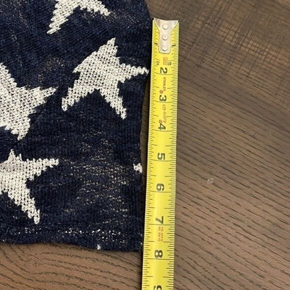 Bibi American Flag Pattern Gauze V Neck Shirt Top Size Small Made In The USA - Picture 7 of 7